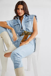 Free People Denim Jumpsuit (XS)