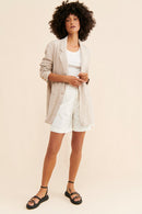Free People Oversized Linen Blend Blazer (XS)