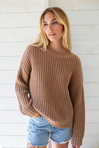 Marea Brown Chunky Cotton Sweater (M)