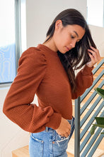 Load image into Gallery viewer, Lulus Rust Puff Sleeve Top (S)
