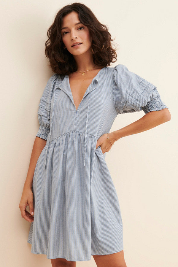 Anthropologie Striped Babydoll Dress (M)
