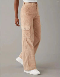 Corduroy Wide Leg Cargo Pants (14)
