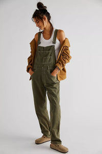 Free People Olive Ziggy Overalls (XS)