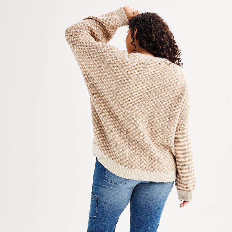 NEW Neutral Checkered Cardigan (2X)