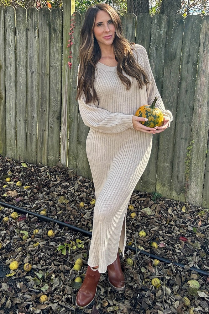 In Loom Ribbed Maxi Sweater Dress (L)