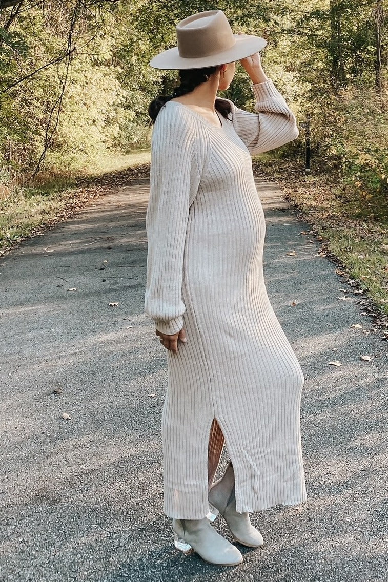 In Loom Ribbed Maxi Sweater Dress (L)