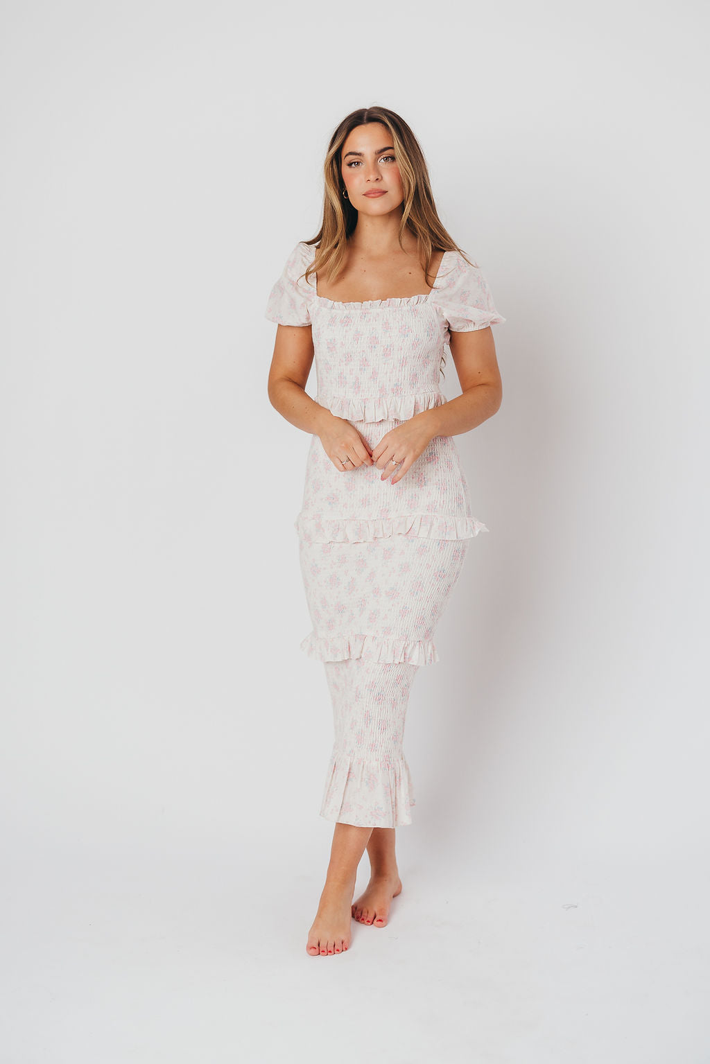 Worth Collective Floral Smocked Dress (M)