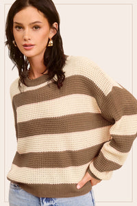 La Miel Neutral Striped Sweater (S)