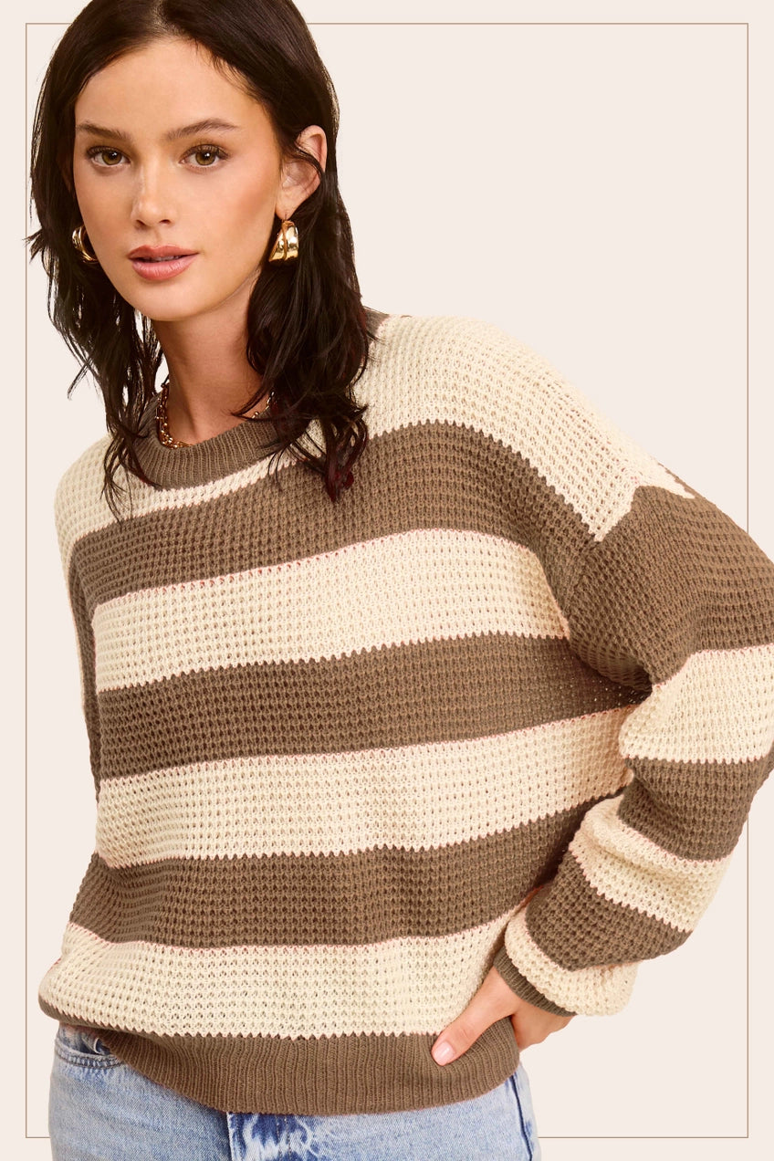 La Miel Neutral Striped Sweater (S)