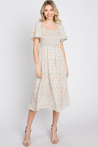 Colorful Floral Midi Dress (S)
