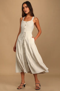 Lulus Linen Midi Dress (S)