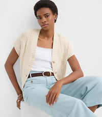 Loft Textured Cotton Cardigan (S)