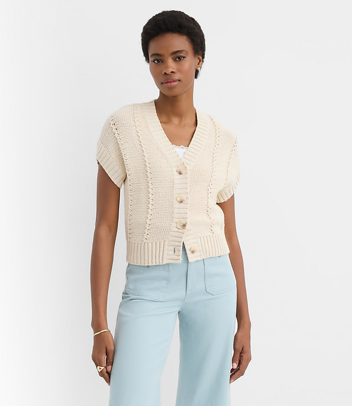 Loft Textured Cotton Cardigan (S)