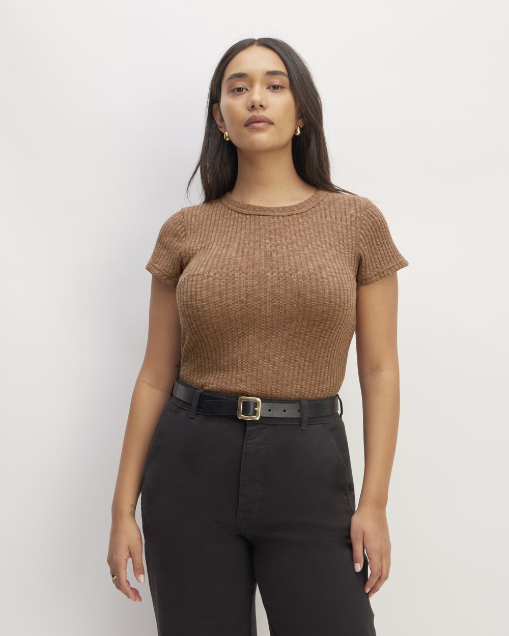 Everlane Ribbed Crewneck Tee (S)