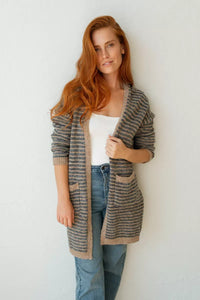 Carly Jean Cozy Striped Cardigan (S/M)