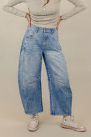 Free People Relaxed Barrel Jeans (28)