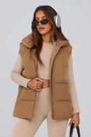 NEW Camel Zip Up Puffer Vest (L)