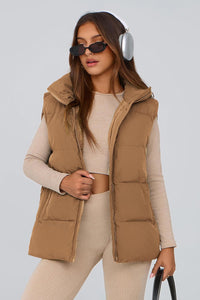 NEW Camel Zip Up Puffer Vest (L)