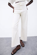 Zara White Marine Straight Pants (2)