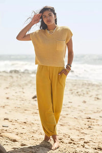 Free People Mustard Knit Pants (XS)