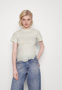 Free People Floral Eyelet Tee (S)