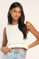 NEW Lulus Ivory Crochet Tank (XL)