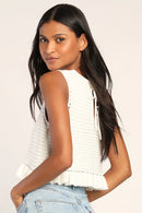 NEW Lulus Ivory Crochet Tank (XL)