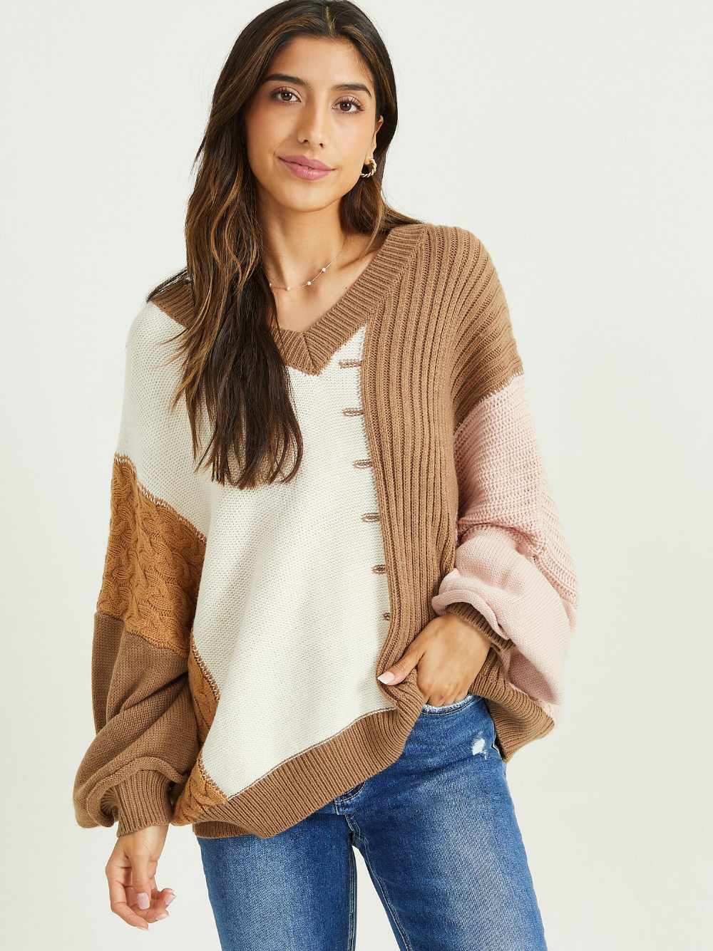 Altar'd State Colorblock Sweater (L)