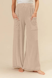 Bibi Textured Wide Leg Pants (L)