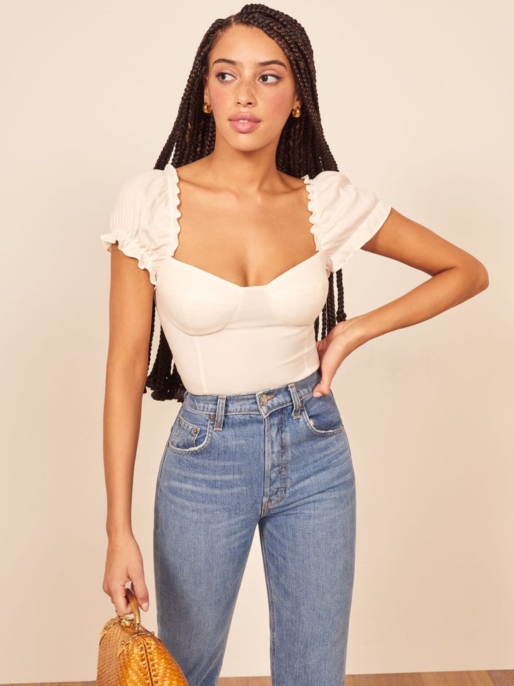 Reformation Ivory Sweetheart Top (4)