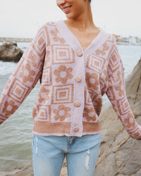 Emory Park Floral Textured Cardigan (L)