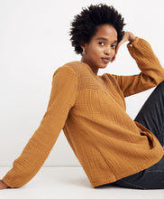 Load image into Gallery viewer, Madewell Mustard Gauze Top (L)
