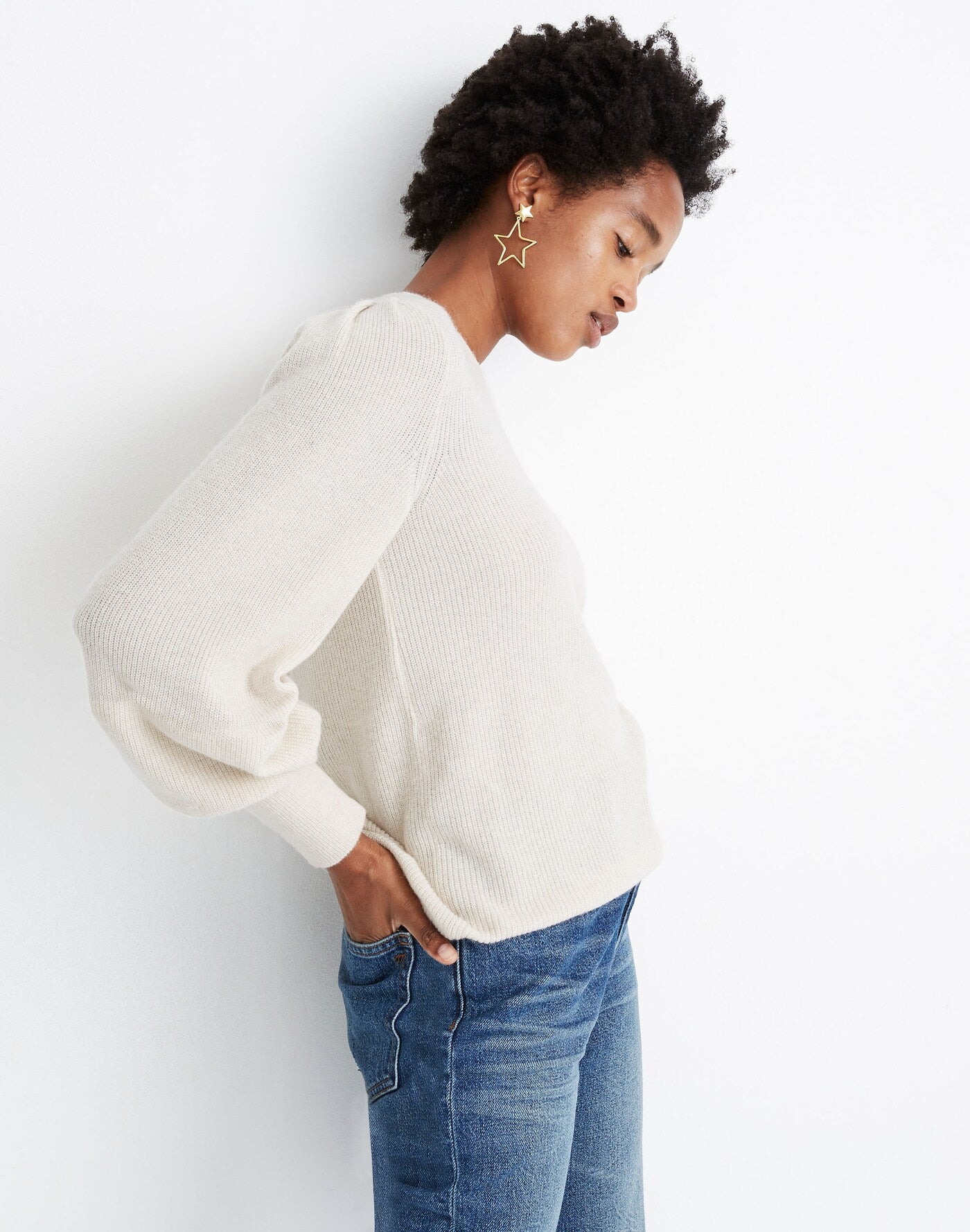 Madewell Puff Sleeve Sweater (XL)