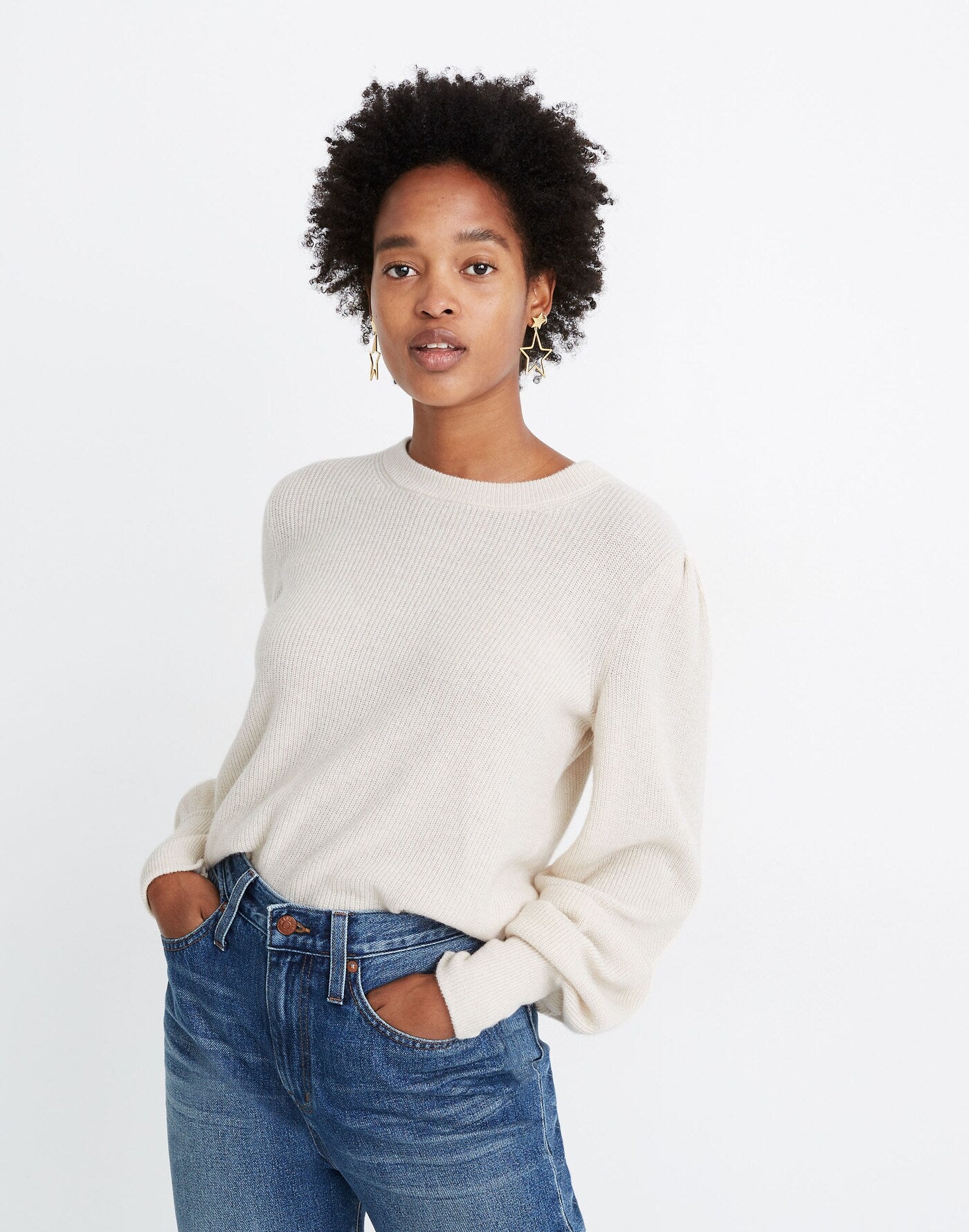 Madewell Puff Sleeve Knit Sweater (M)