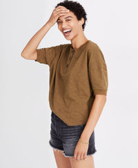 Madewell Olive Henley Tee (XL)