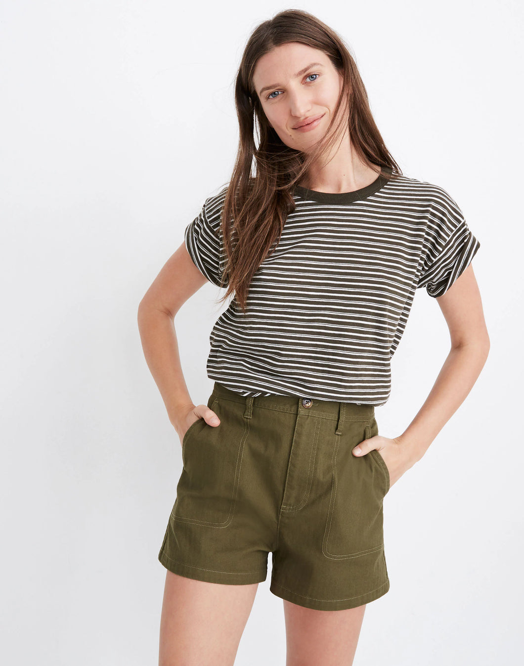 Madewell Olive Camp Shorts (S)