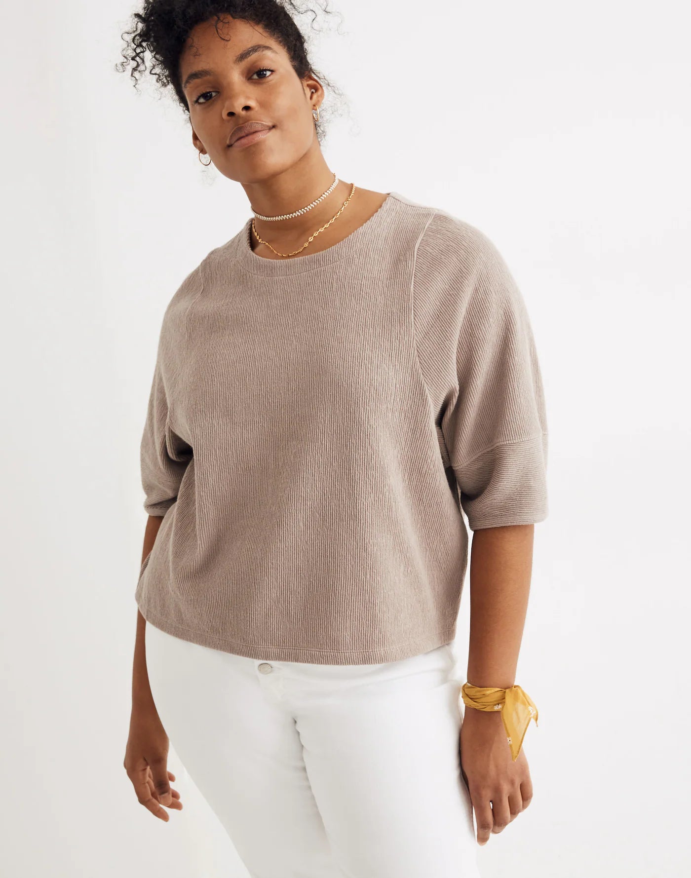 Madewell Button Back Ribbed Top (S)