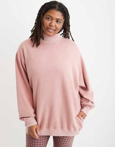 Aerie Pink Mockneck Sweatshirt (M)