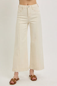 Risen Ecru Wide Leg Jeans (27)