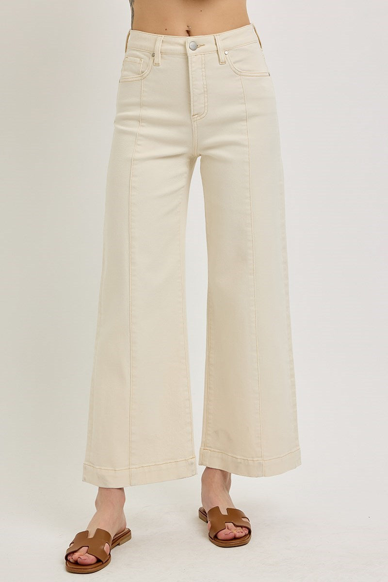 Risen Ecru Wide Leg Jeans (27)