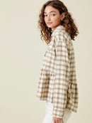 Plaid Babydoll Button Up Shirt (S)