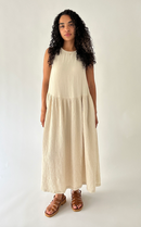 Black Crane Oversized Cotton Midi Dress (XS)