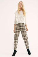 Free People Plaid Straight Pants (S)