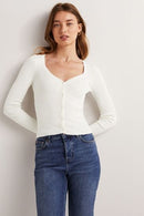 Boden White Ribbed Cardigan (20/22)