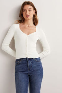 Boden White Ribbed Cardigan (20/22)