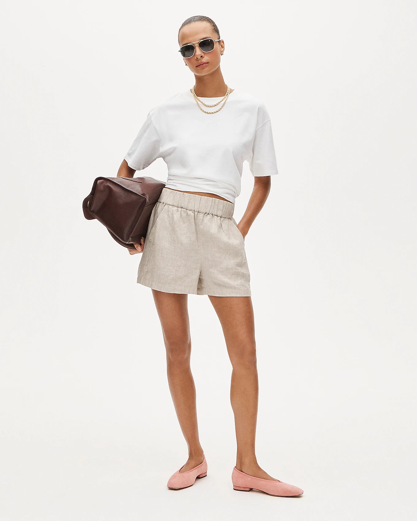 J.Crew Relaxed Linen Shorts (M)