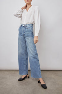 Rails White Ruffle Button Up Top (XS)