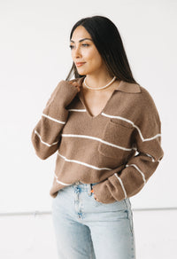 NEW Weekend LA Brown Striped Sweater (XL)