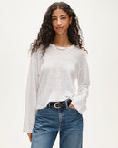 J.Crew White Relaxed Linen Tee (M)