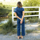 Kancan Wide Leg Denim Jumpsuit (L)